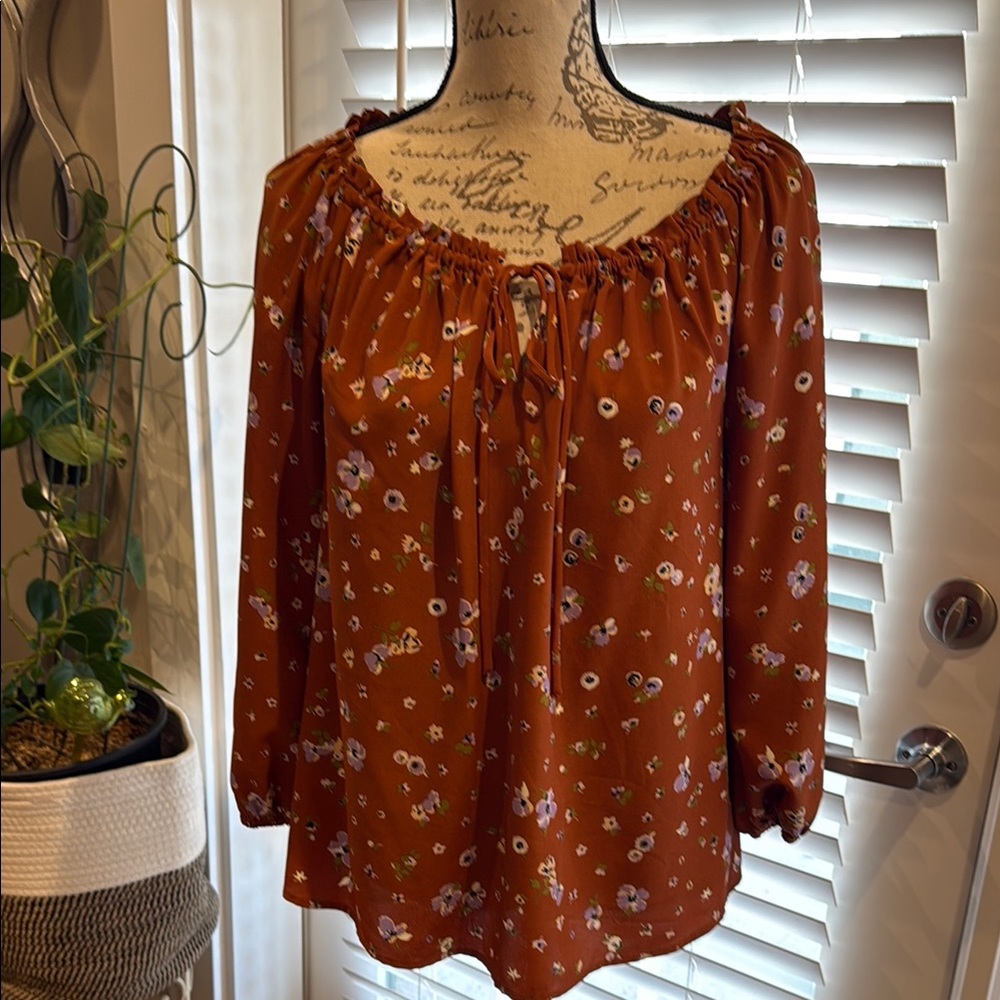 Floral Rust Women's Top